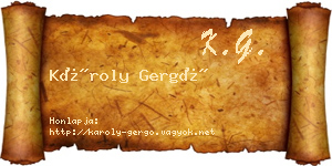 Károly Gergő névjegykártya