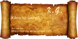 Károly Gergő névjegykártya